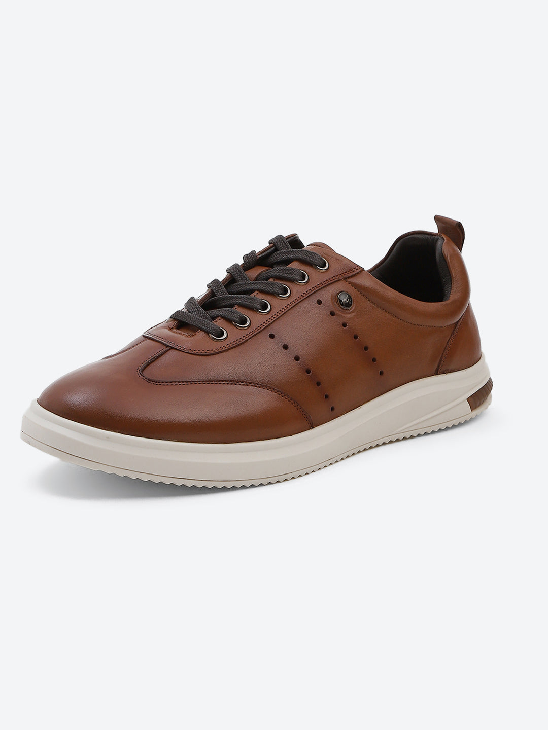 Men Tan Lace Up Genuine Leather Casual Shoes