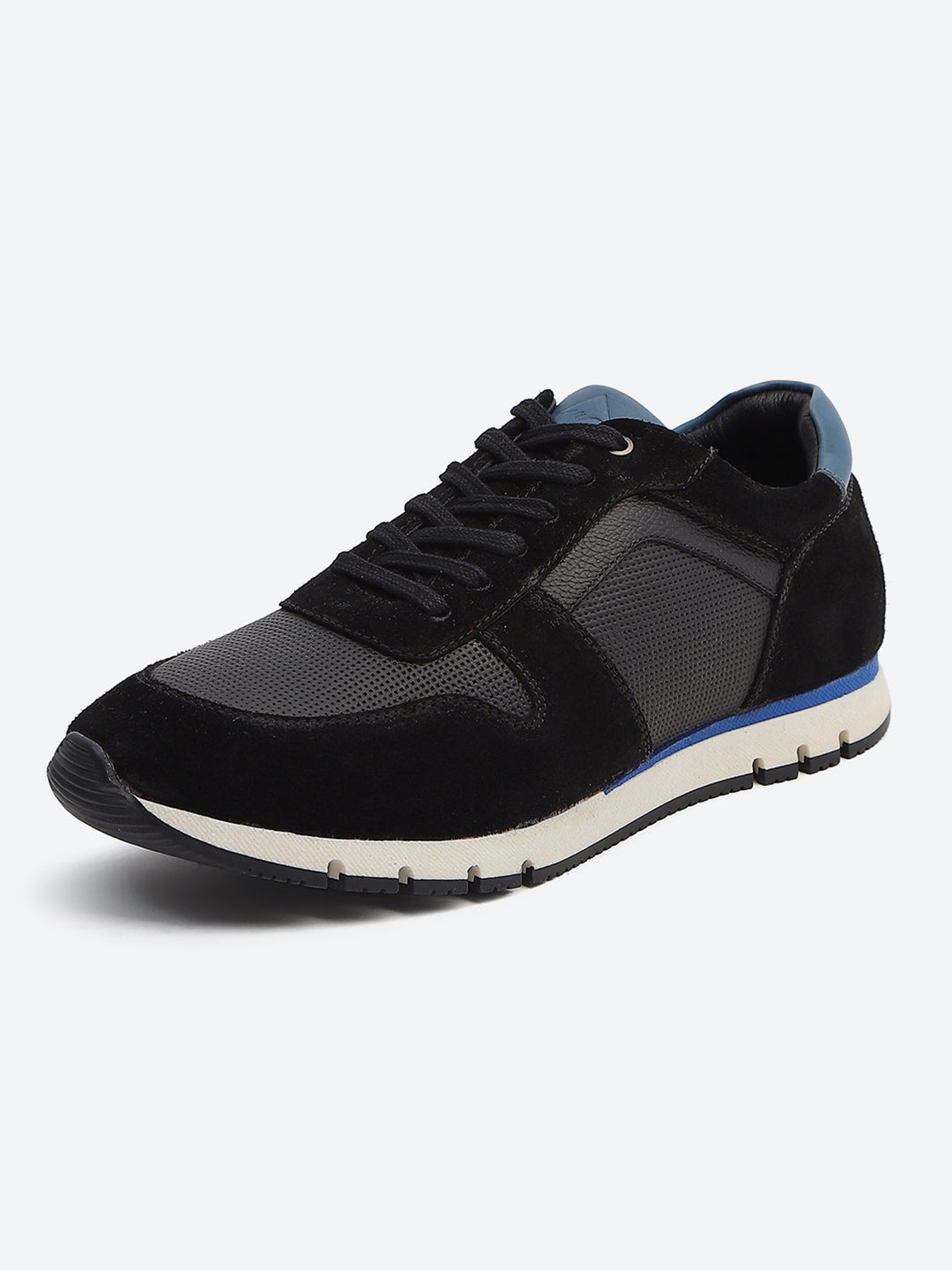 Monte Carlo Black Leather Lace-Up Sneakers for Men