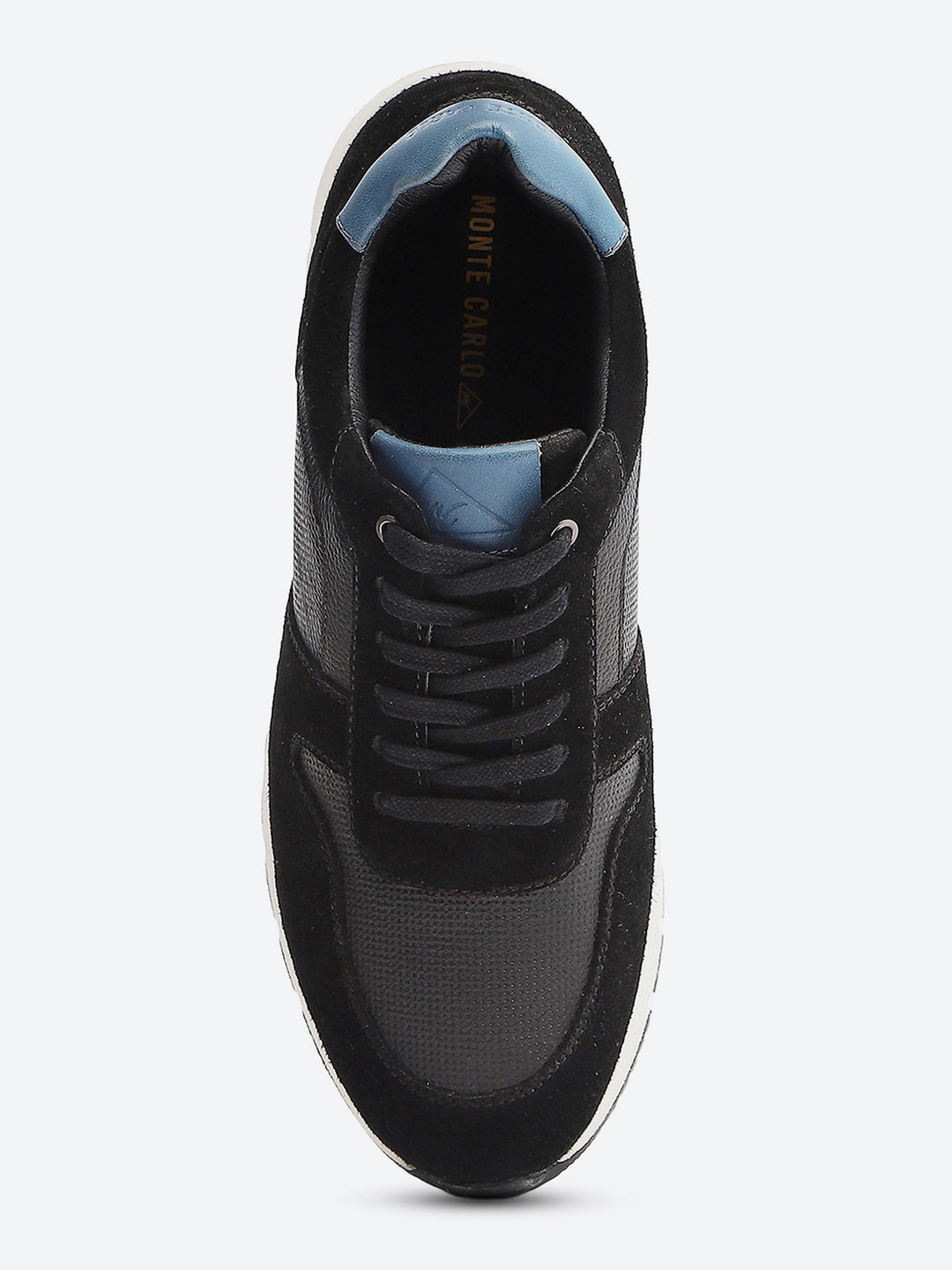 Monte Carlo Black Leather Lace-Up Sneakers for Men