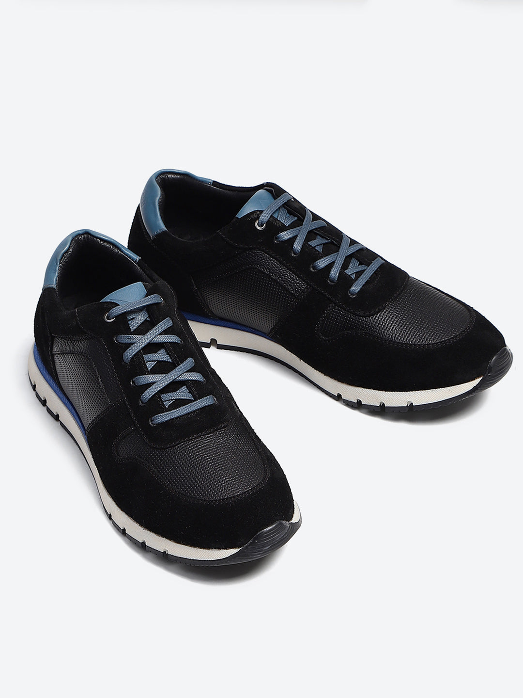 Monte Carlo Black Leather Lace-Up Sneakers for Men