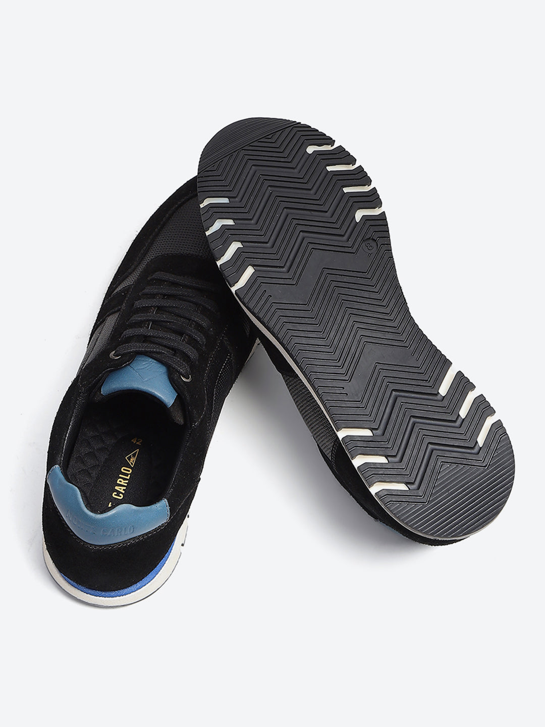 Monte Carlo Black Leather Lace-Up Sneakers for Men