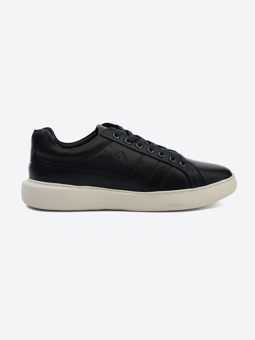 Buy Men Navy Blue Lace Up Genuine Leather Sneaker Online in India
