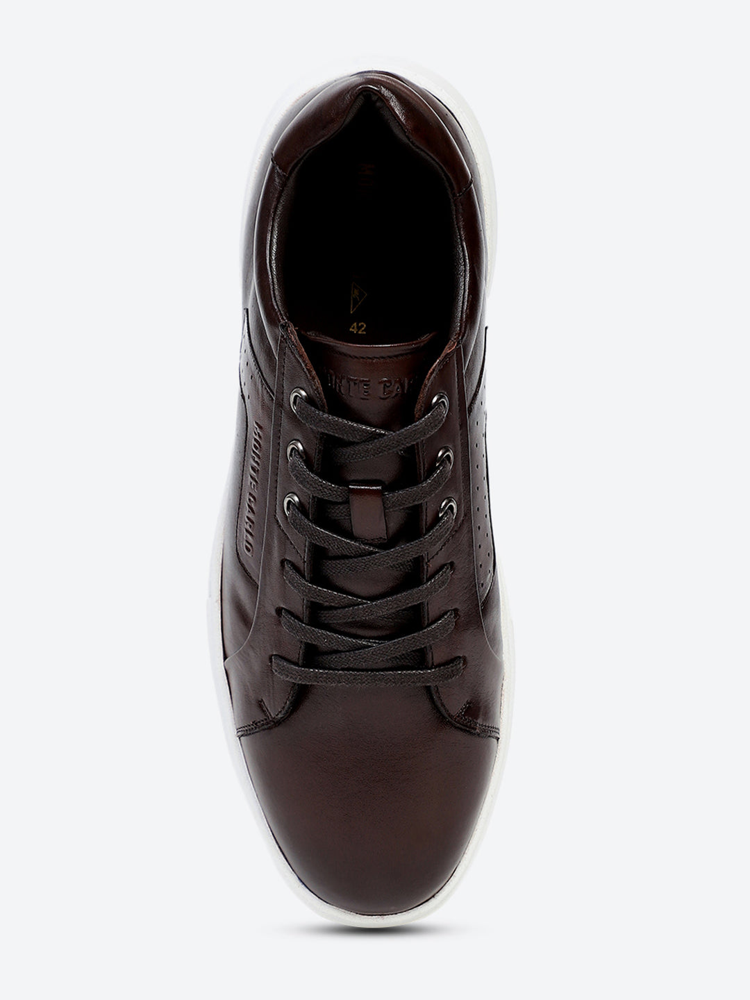 Men Brown Lace Up Genuine Leather Casual Sneakers