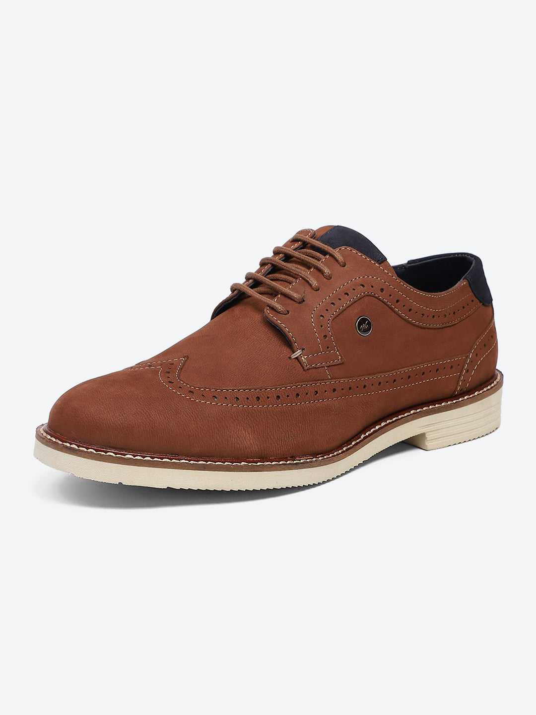 Men Brown Lace Up Genuine Leather Casual Brogues
