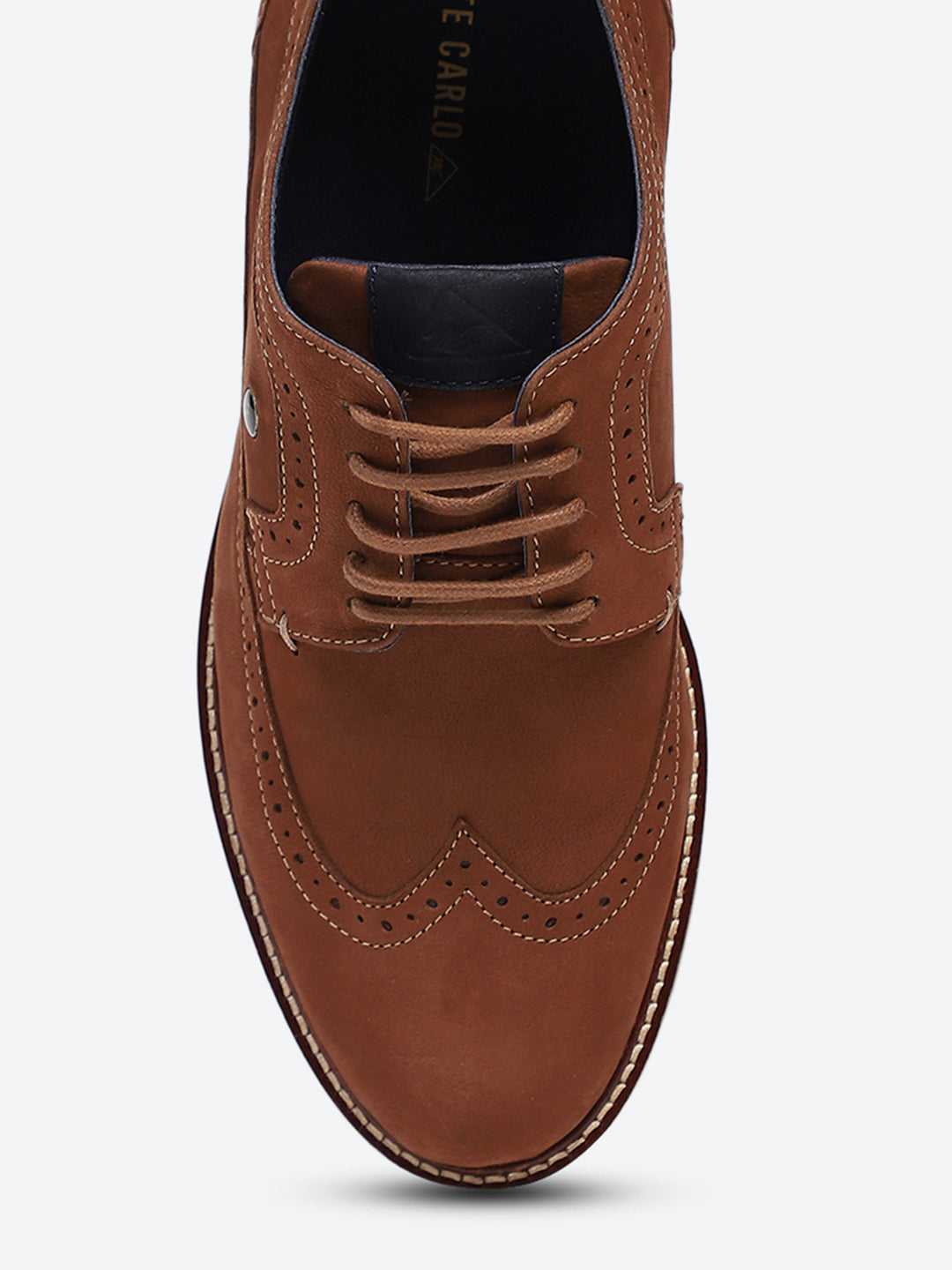 Men Brown Lace Up Genuine Leather Casual Brogues