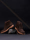 Men Brown Genuine Leather Lace Up Boots