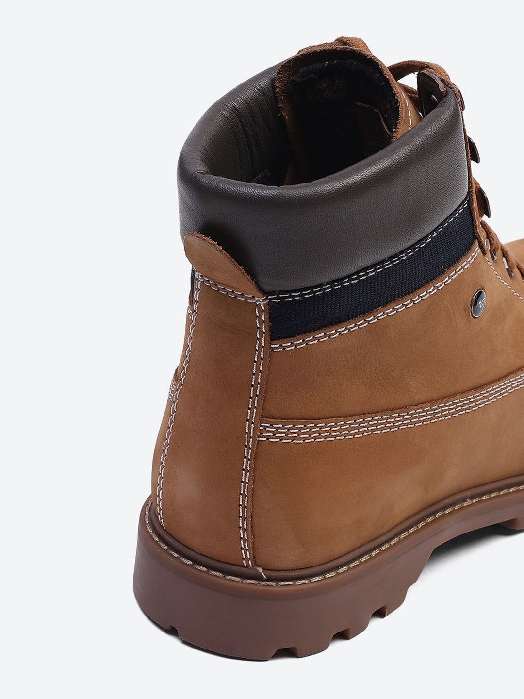 Men Tan Genuine Leather Lace Up Boots