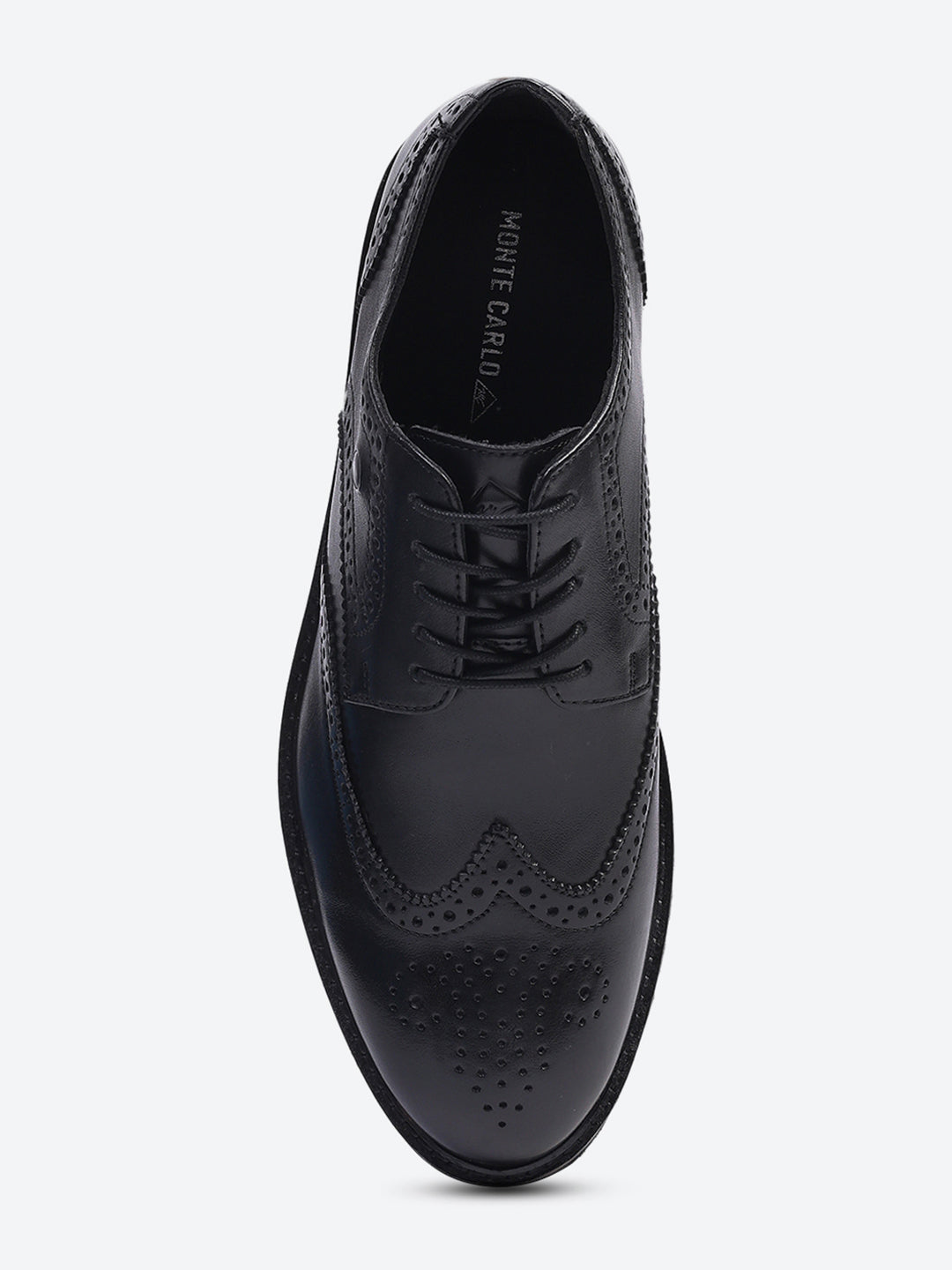 Men Black Lace Up Genuine Leather Formal Brogues