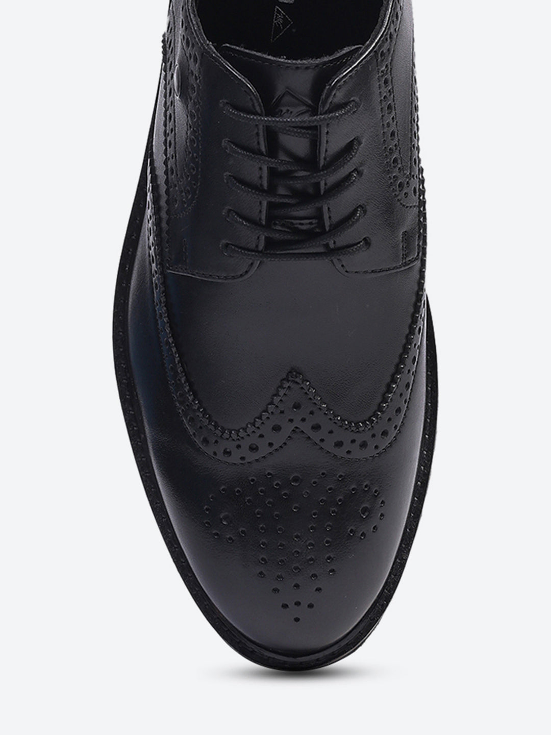 Men Black Lace Up Genuine Leather Formal Brogues