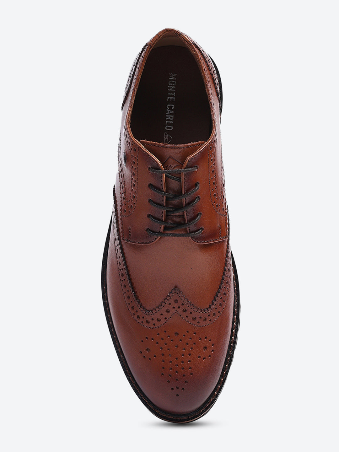 Men Brown Lace Up Genuine Leather Formal Brogues