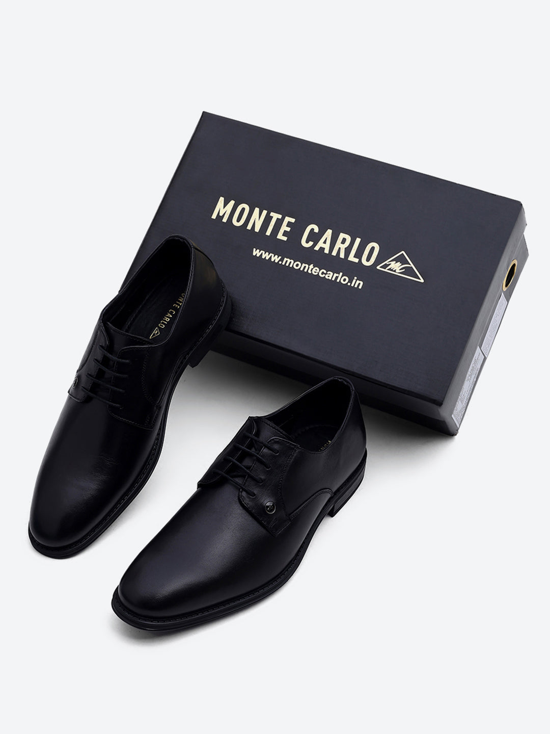 Men Black Lace Up Genuine Leather Formal Derby