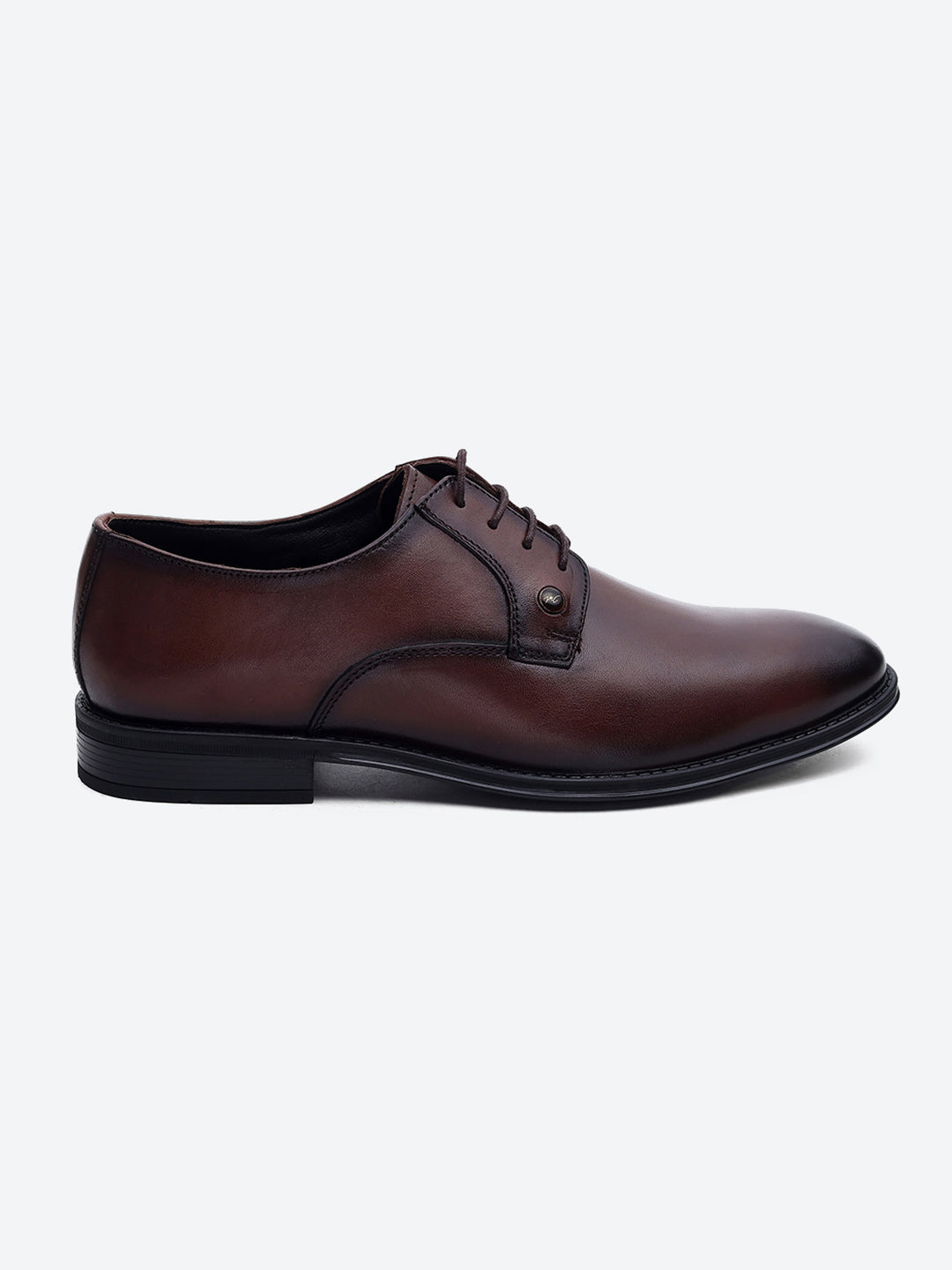 Men Brown Lace Up Genuine Leather Formal Derby