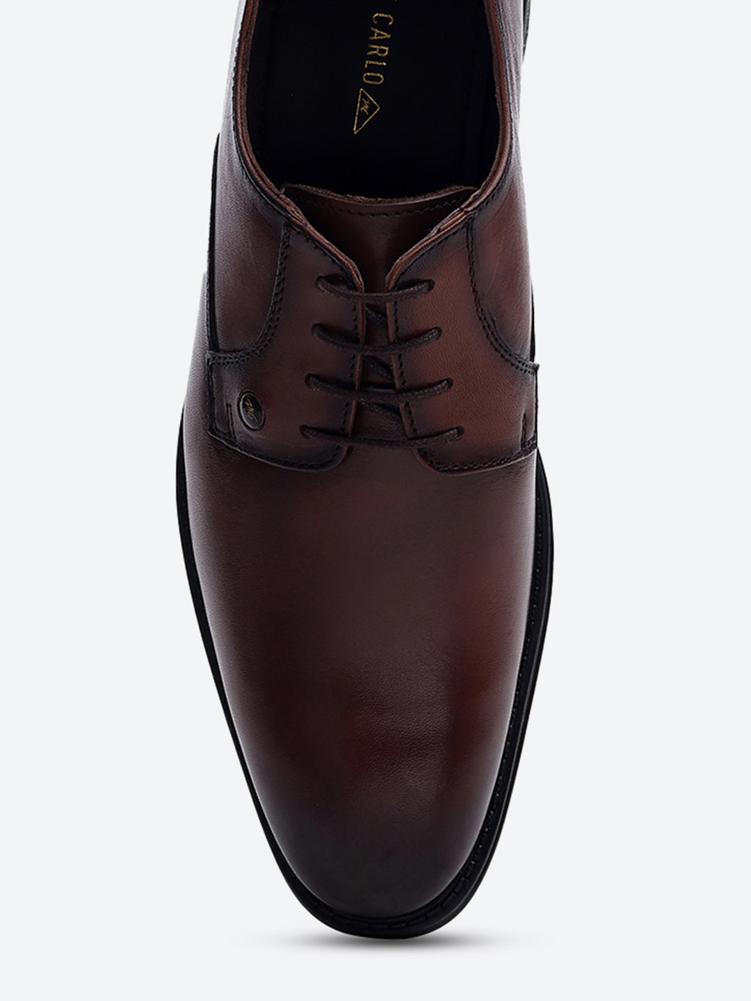 Men Brown Lace Up Genuine Leather Formal Derby