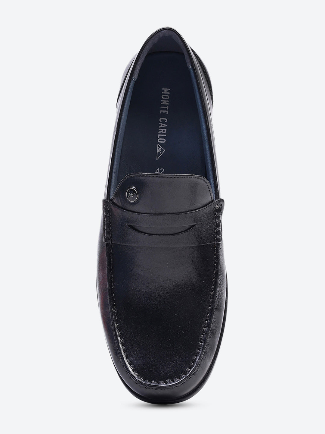 Men Black Slip on Genuine Leather Loafers