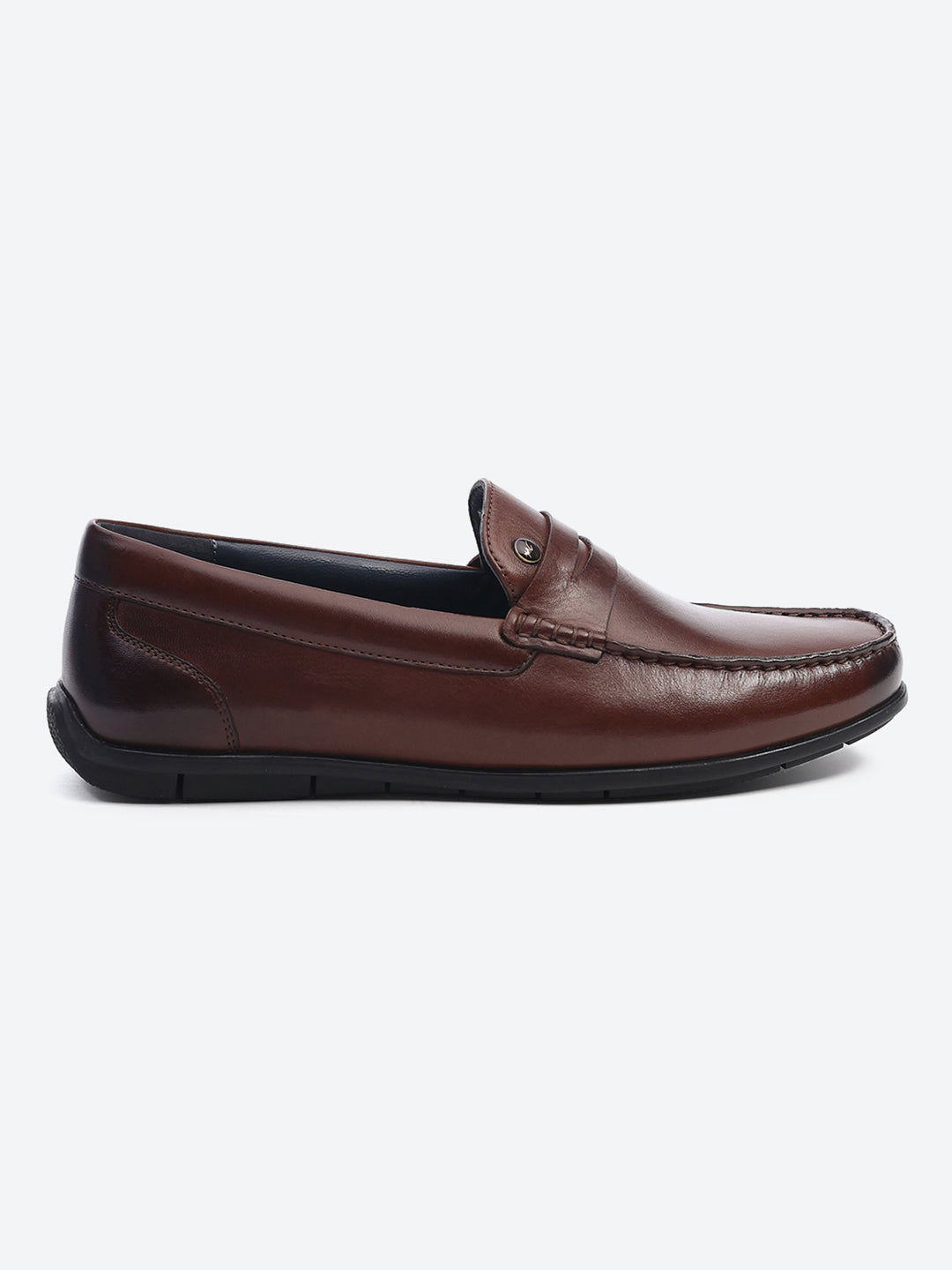 Men Brown Slip on Genuine Leather Loafers