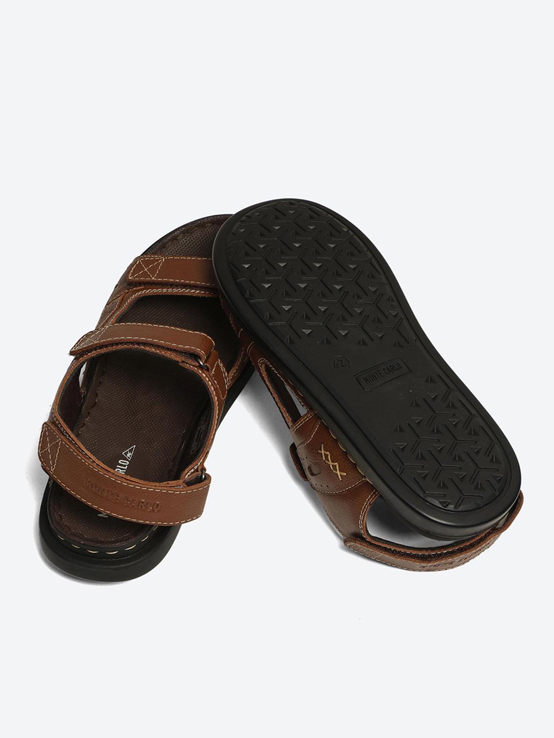 Monte Carlo Brown Velcro Adjustable Sporty Look I Daily Use Walking & Outdoor I Casual Floater Sandals for Men