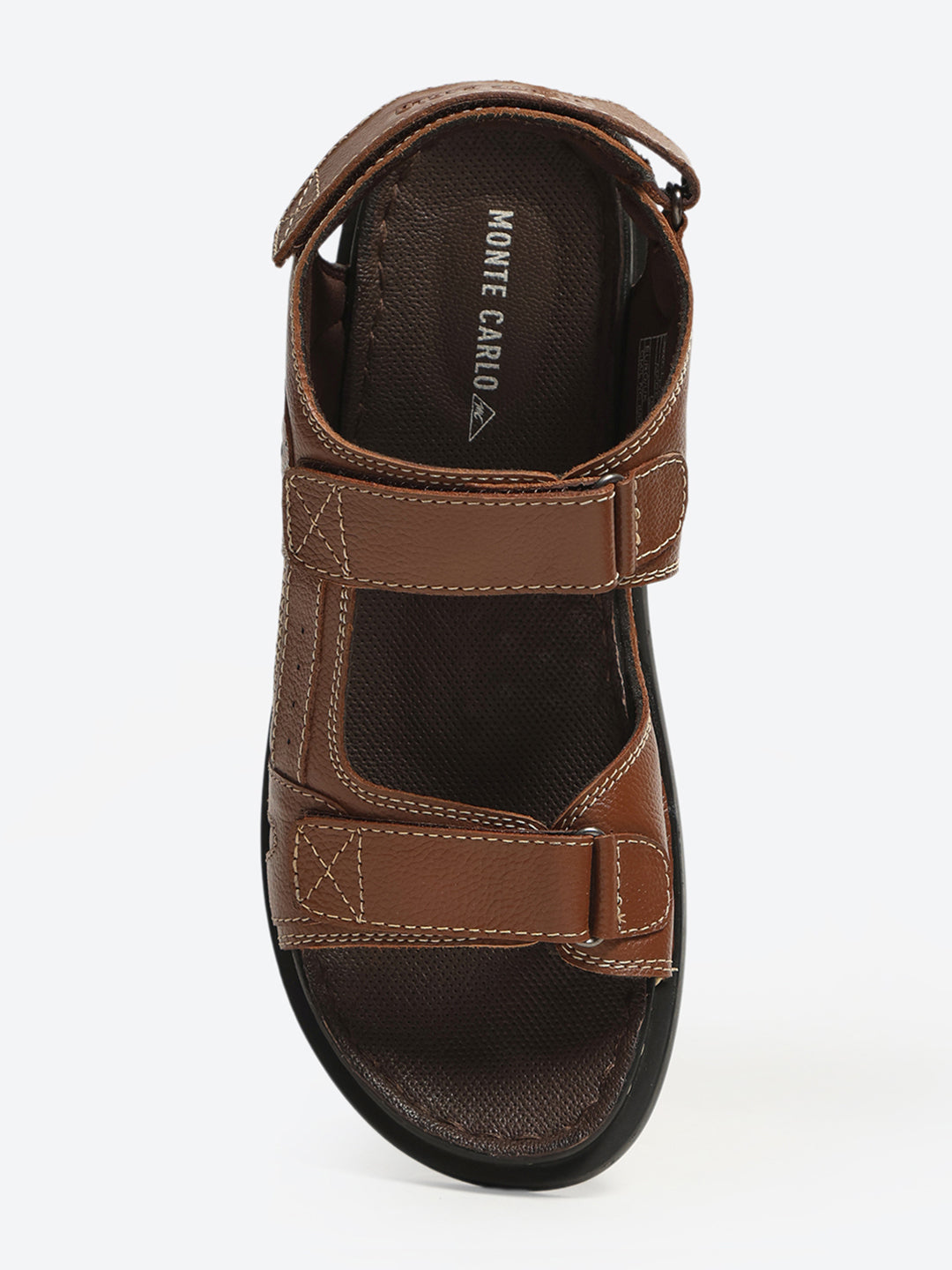 Monte Carlo Brown Velcro Adjustable Sporty Look I Daily Use Walking & Outdoor I Casual Floater Sandals for Men