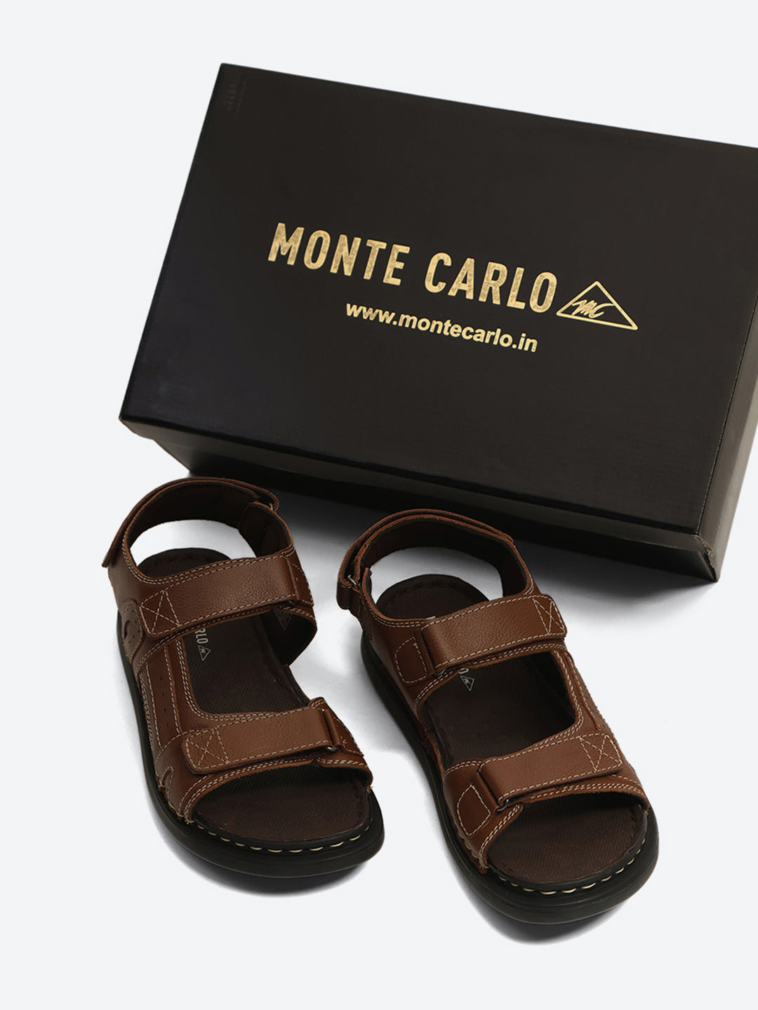 Monte Carlo Brown Velcro Adjustable Sporty Look I Daily Use Walking & Outdoor I Casual Floater Sandals for Men