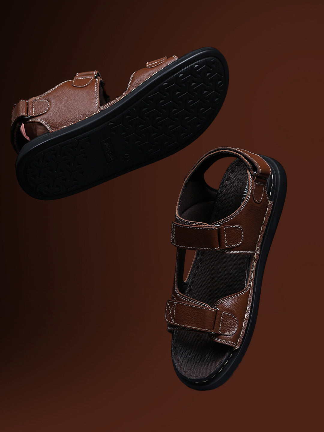 Monte Carlo Brown Velcro Adjustable Sporty Look I Daily Use Walking & Outdoor I Casual Floater Sandals for Men