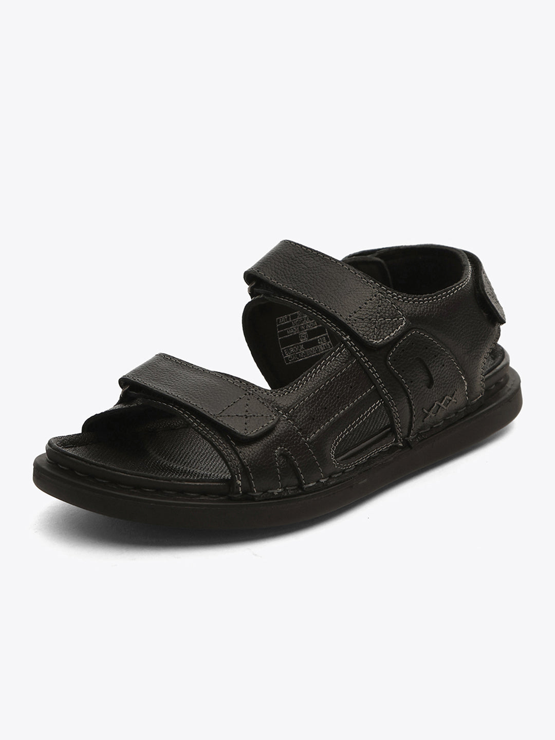 Monte Carlo Black Velcro Adjustable Sporty Look I Daily Use Walking & Outdoor I Casual Floater Sandals for Men