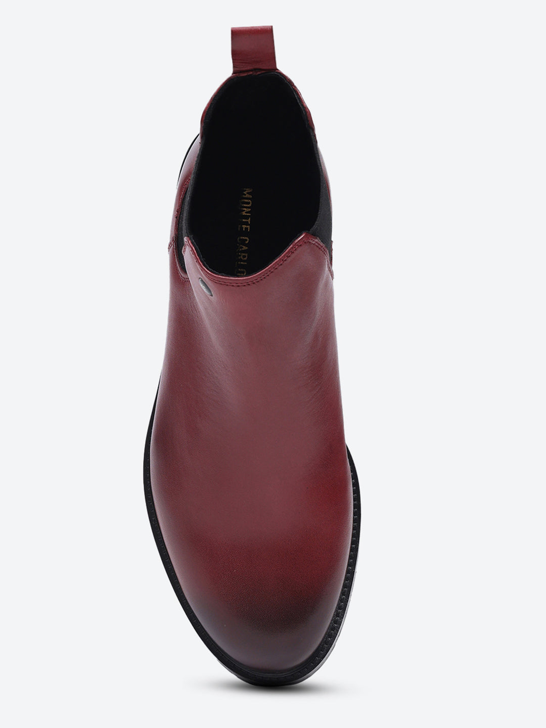 Men Cherry Slip on Leather Chelsea Boots