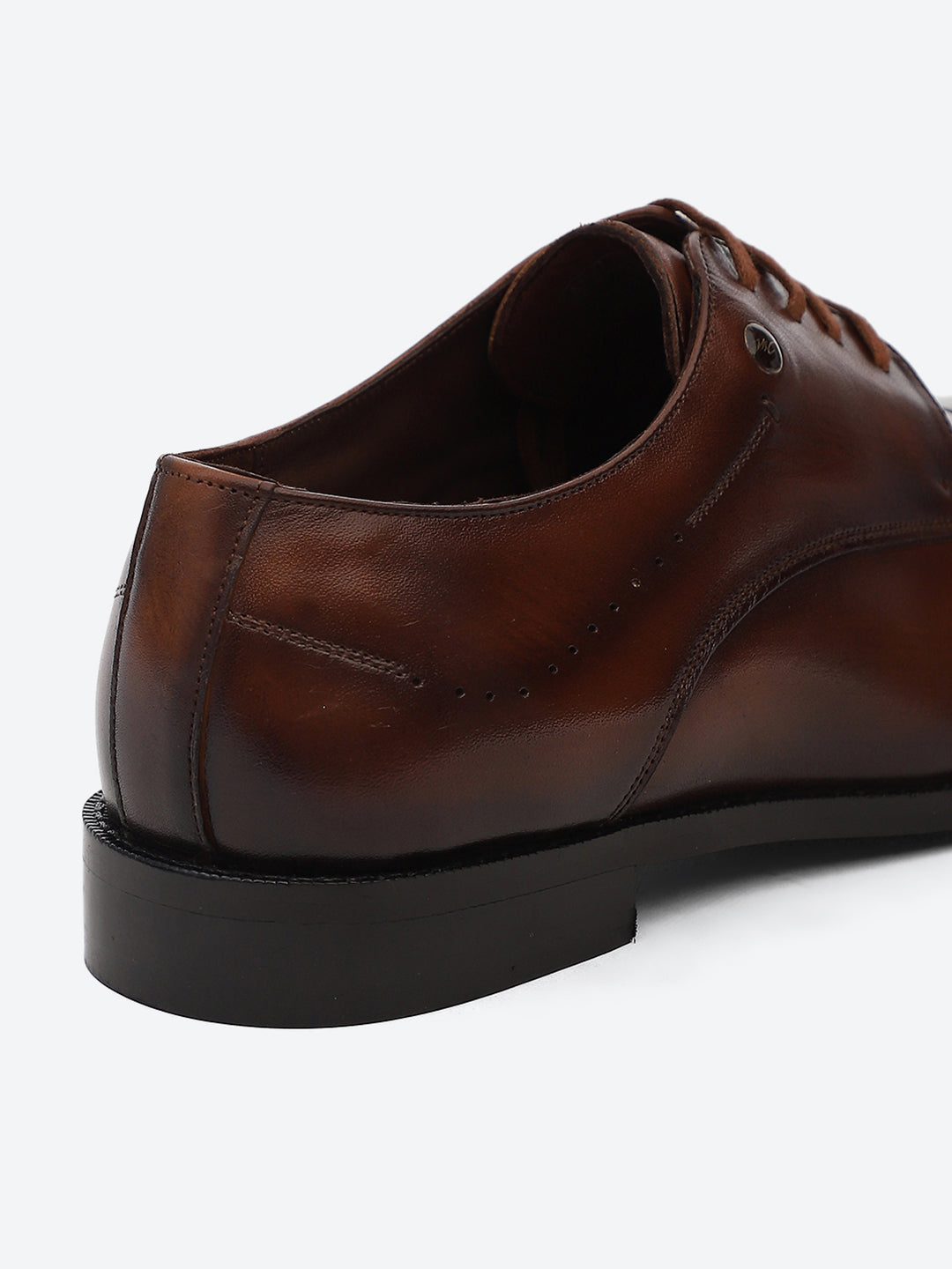 Men Tan Lace Up Genuine Leather Formal Shoes