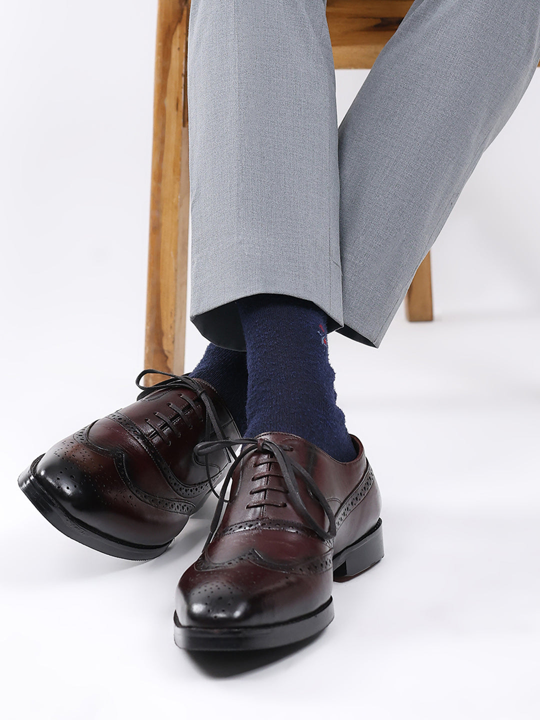 Men Cherry Lace Up Leather Loafers