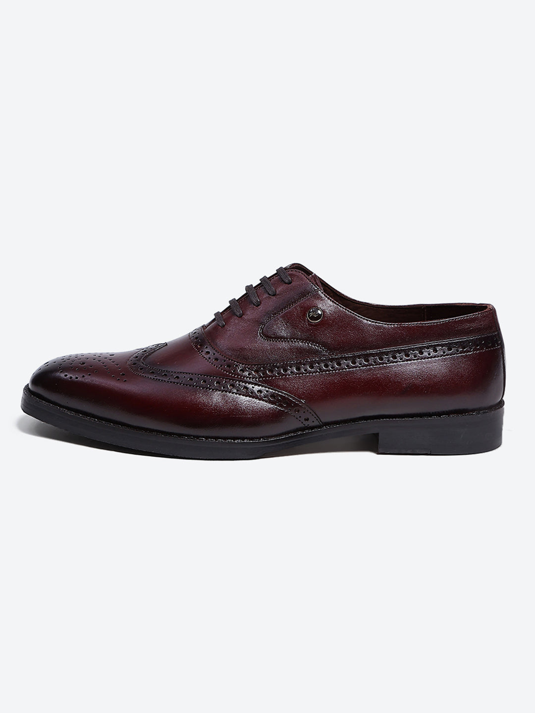 Men Cherry Lace Up Leather Loafers