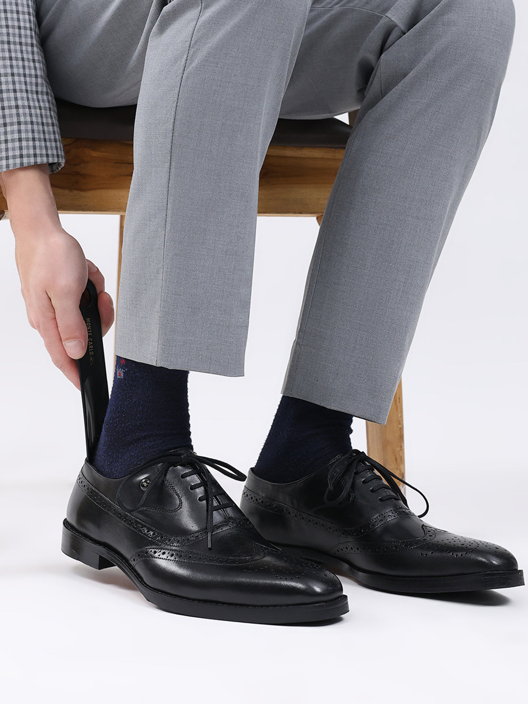 Men Black Lace Up Leather Loafers