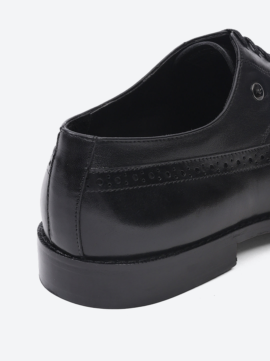 Men Black Lace Up Leather Loafers