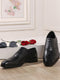 Men Black Lace Up Leather Loafers