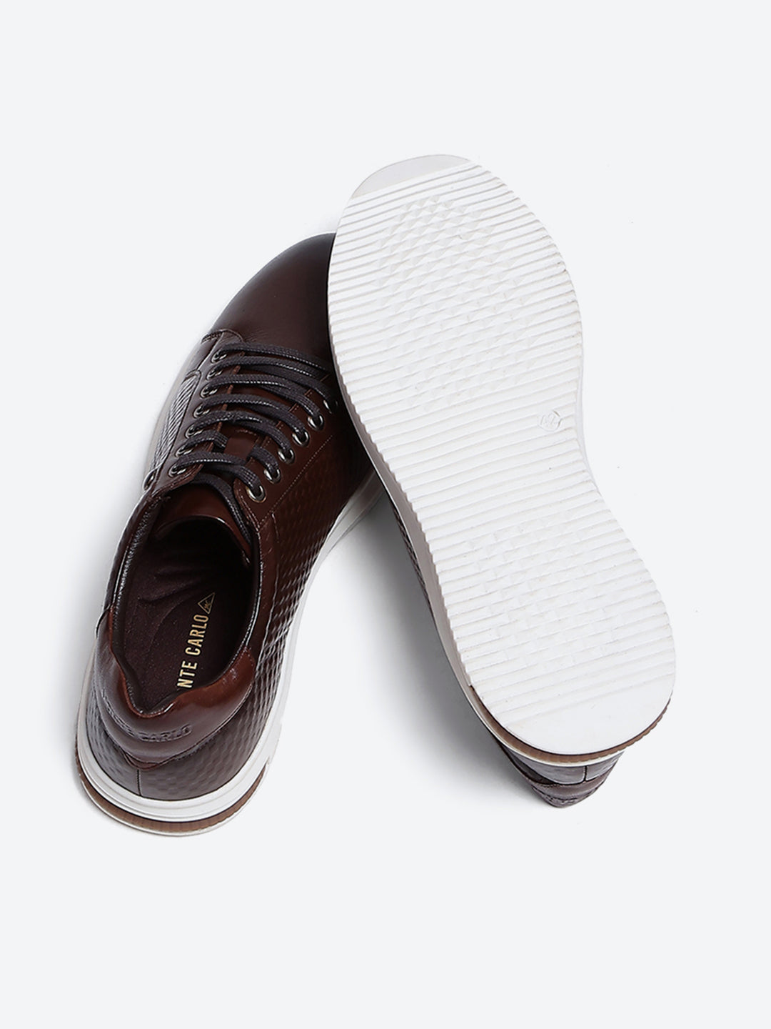 Men Brown Lace Up Leather Casual Shoes