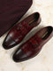 Men Cherry Elastic Leather Formal Monks