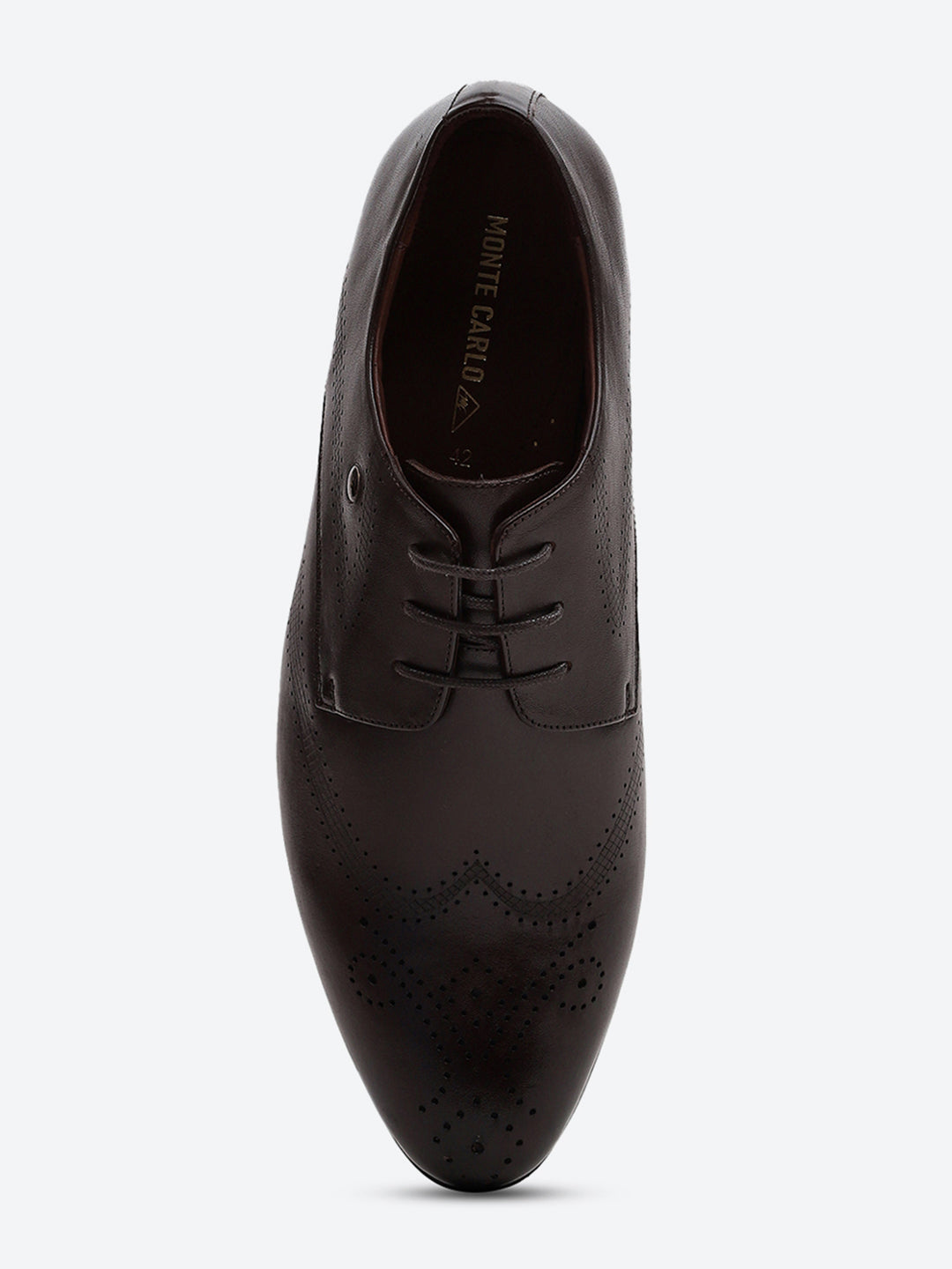 Men Brown Lace Up Leather Formal Derby