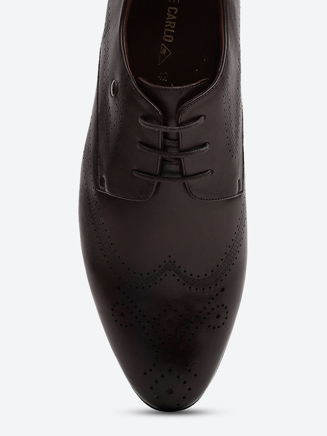 Men Brown Lace Up Leather Formal Derby