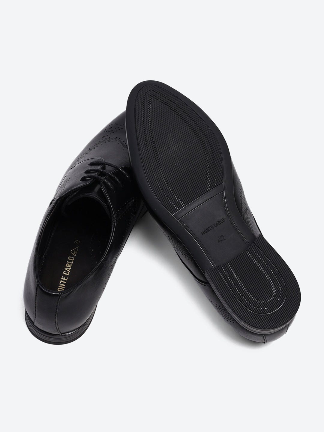 Men Black Lace Up Leather Formal Derby