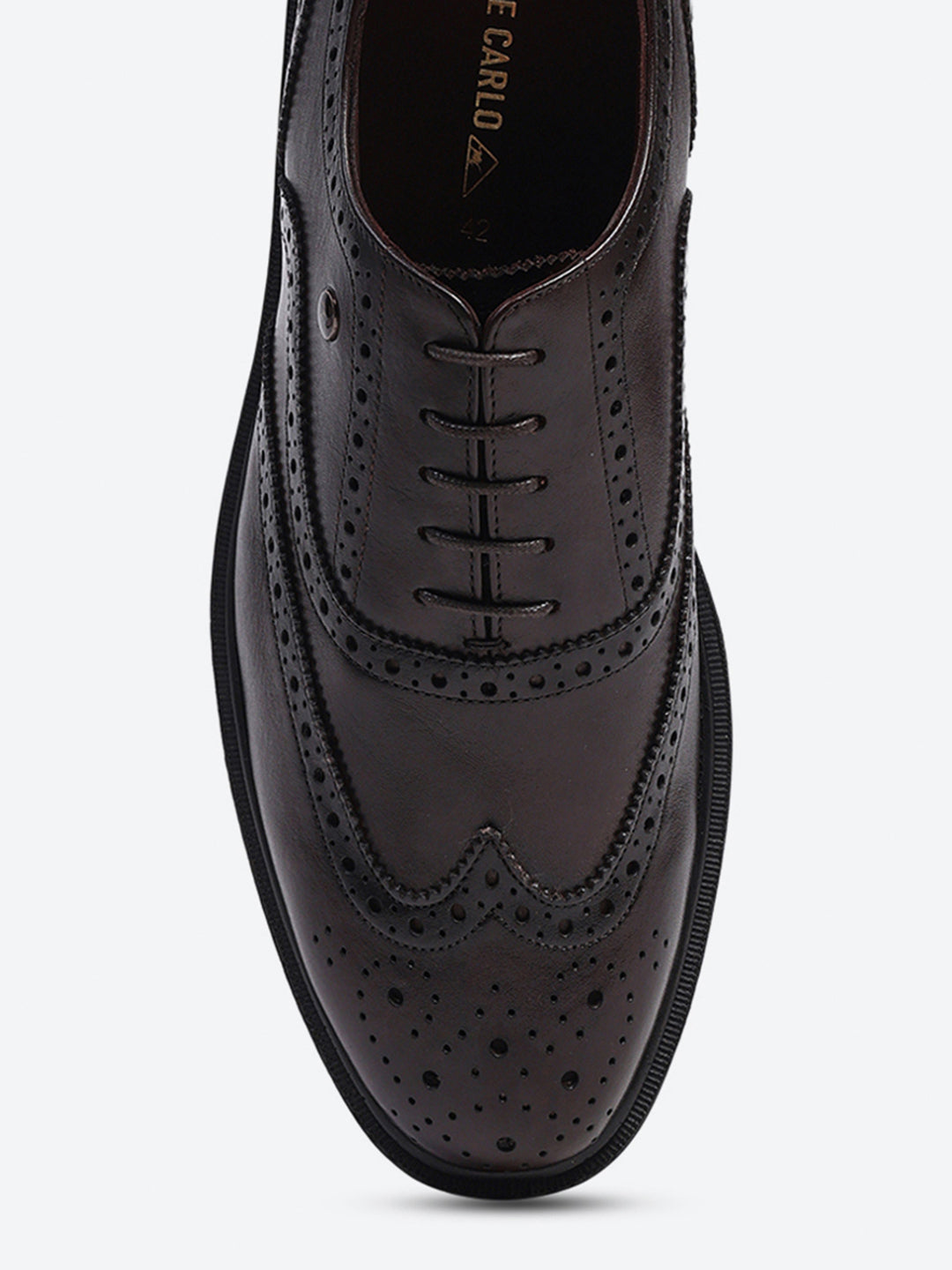 Men Brown Lace Up Leather Formal Oxfords