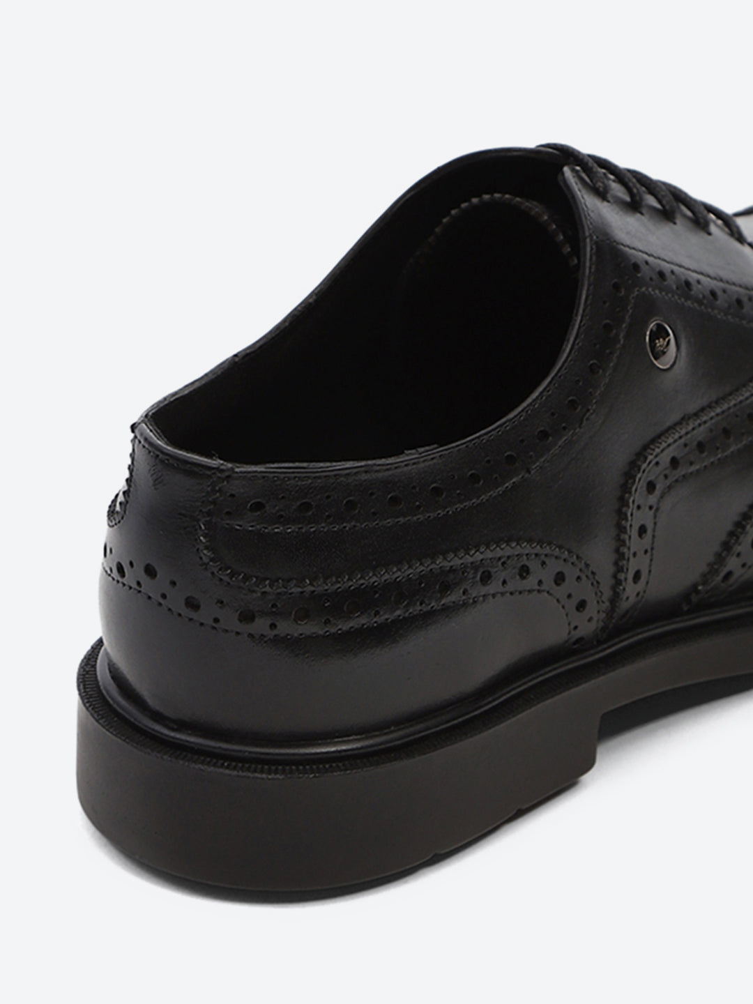 Men Black Lace Up Leather Formal Oxfords