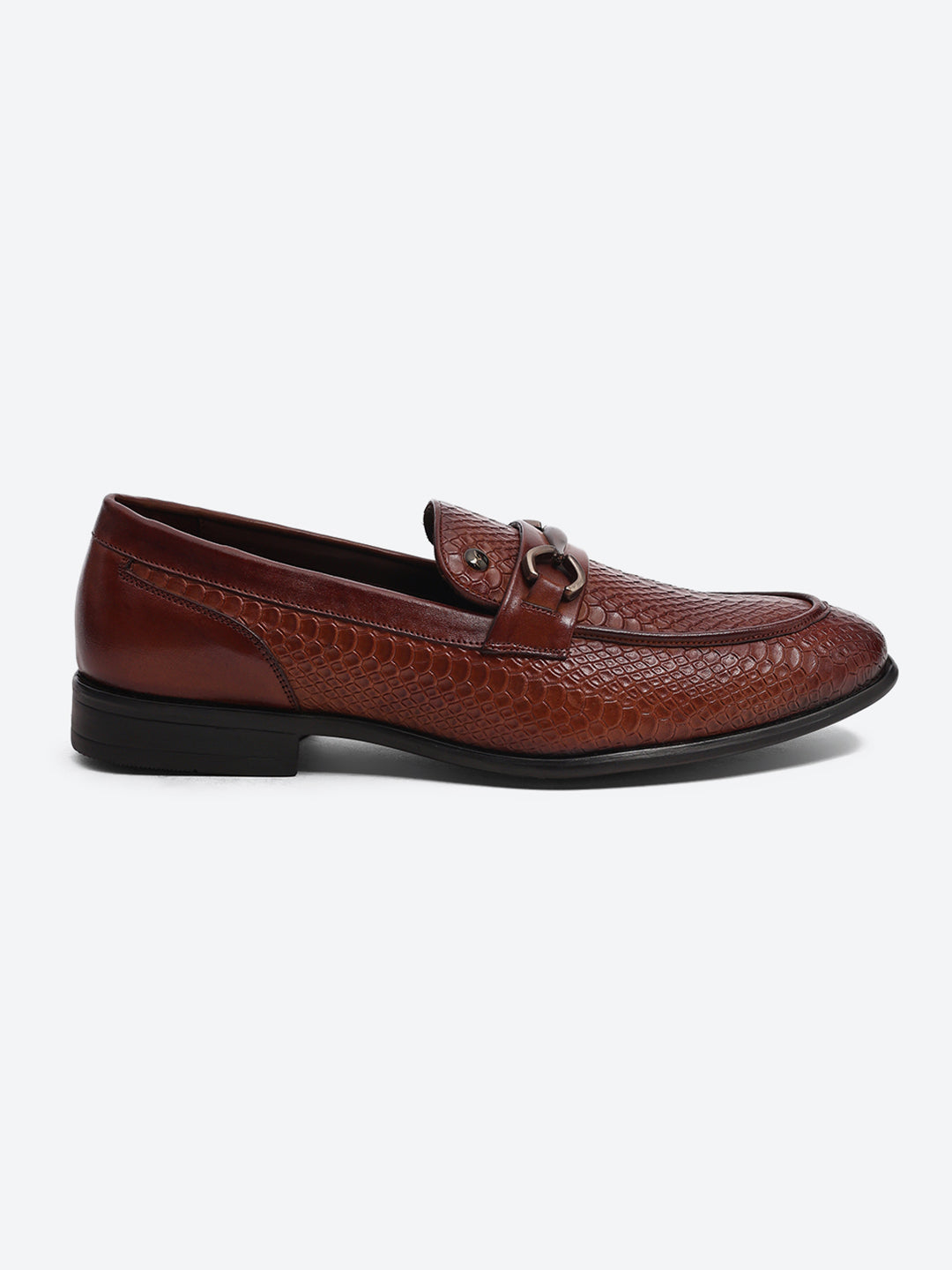 Men Tan Slip on Leather Penny Loafers