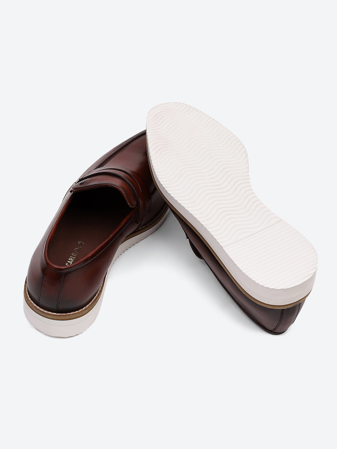 Men Tan Slip on Leather Penny Loafers - Stylish Fashion Shoes