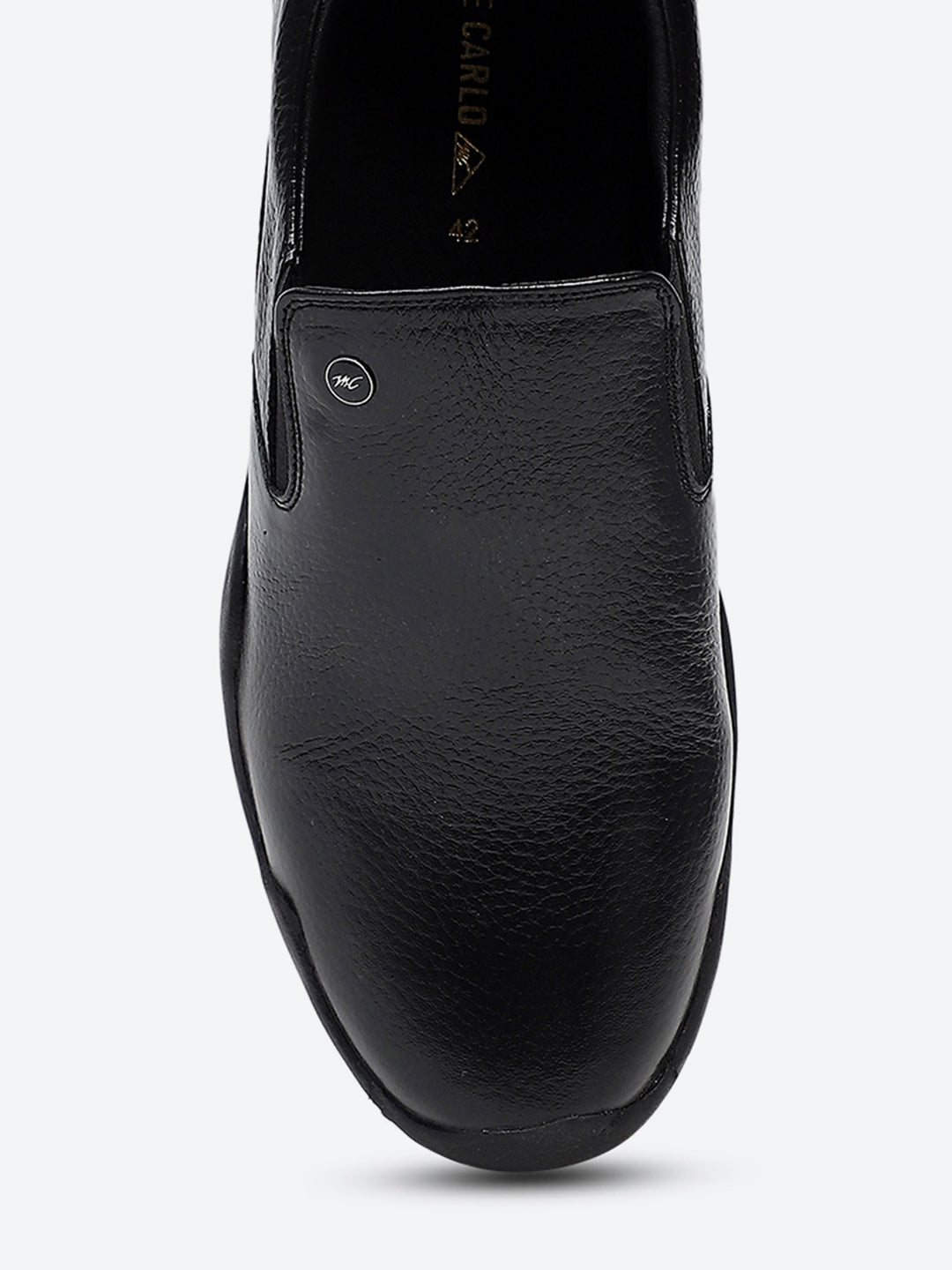 Men Black Slip on Genuine Leather Shoes