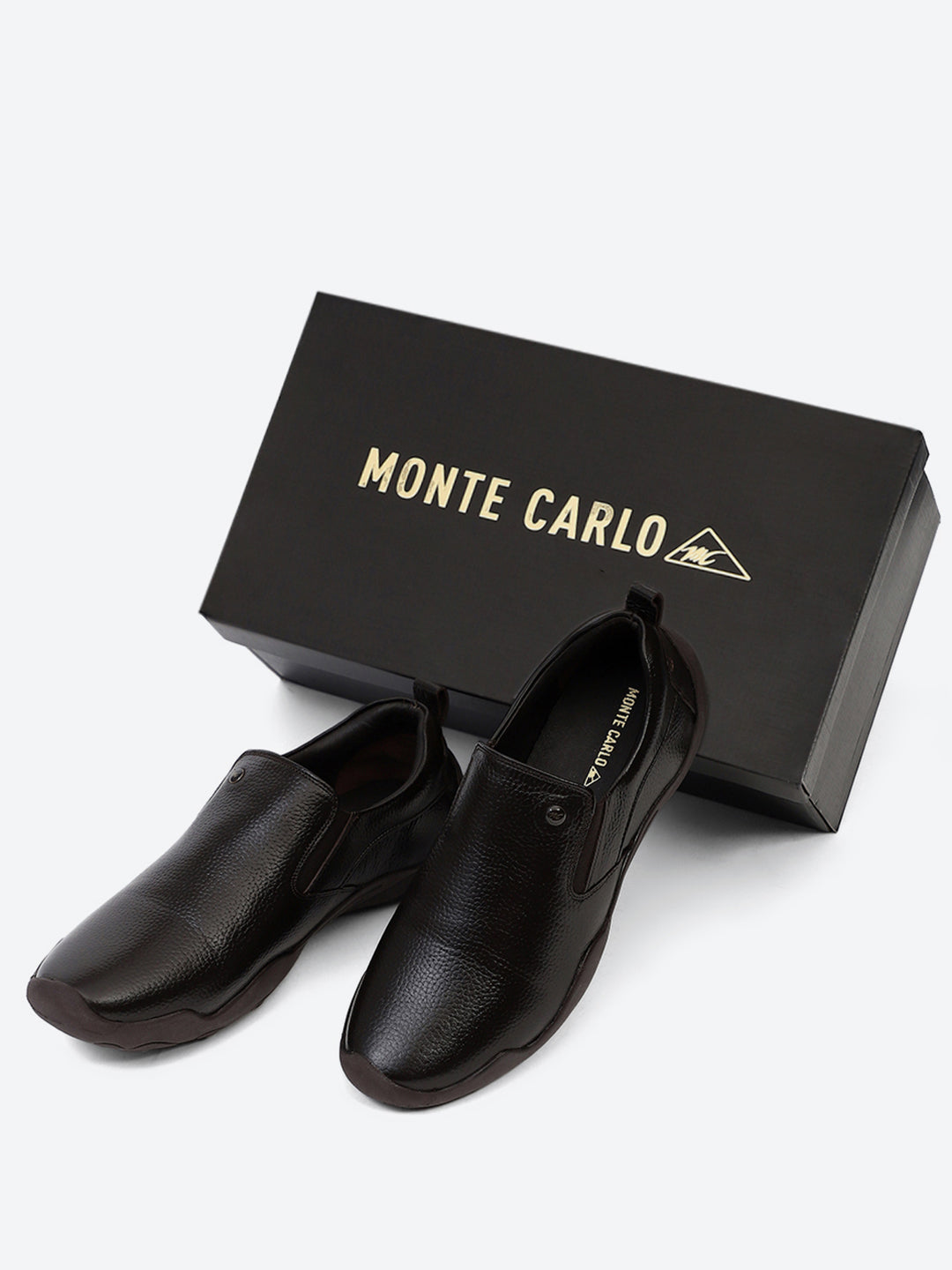 Men Brown Slip on Genuine Leather Shoes