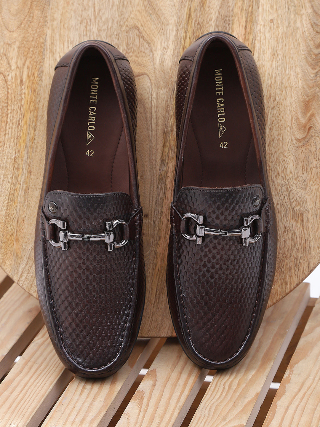 Men Brown Slip on Leather Loafers