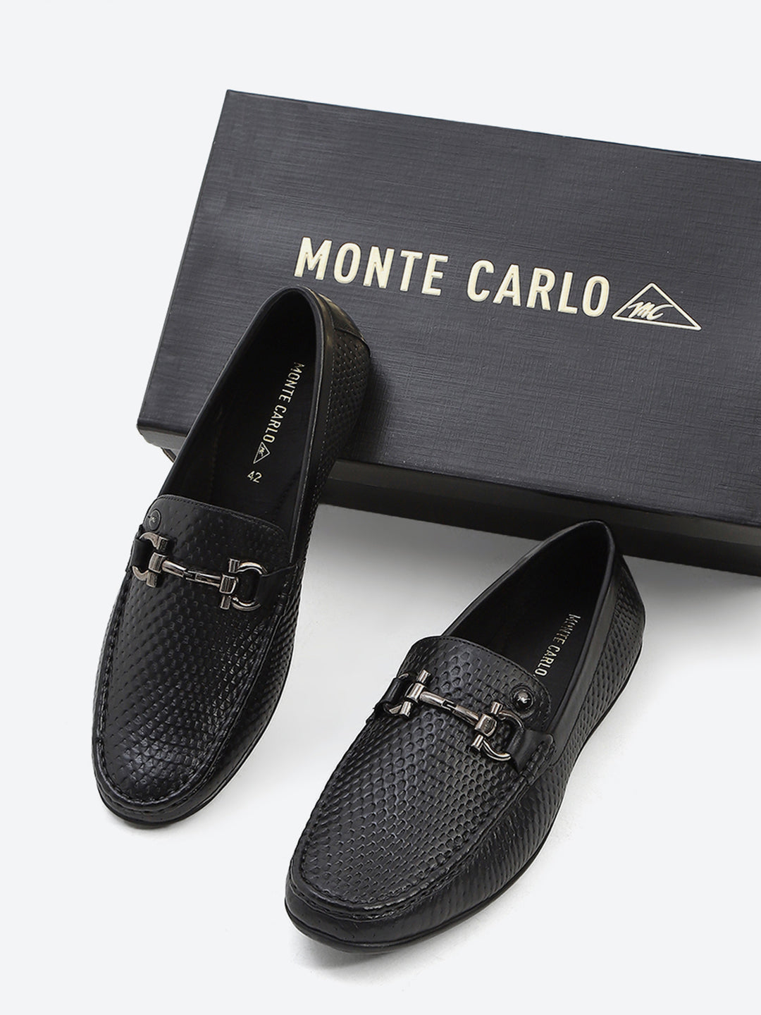 Men Black Slip on Leather Loafers