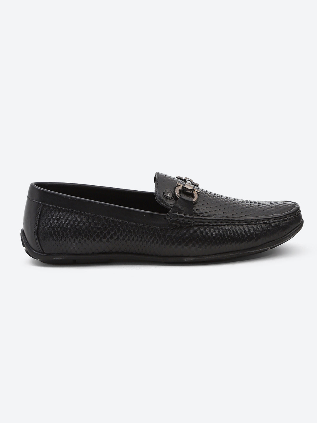 Men Black Slip on Leather Loafers