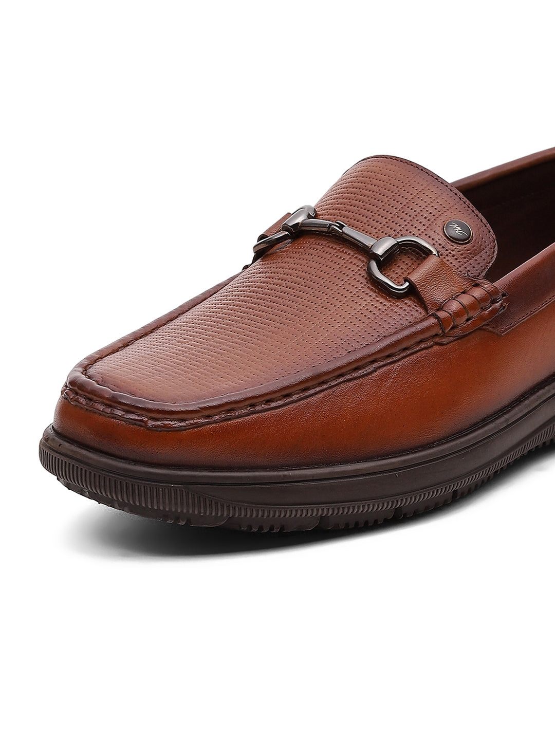 Men Tan Comfortable Slip on Leather Loafers