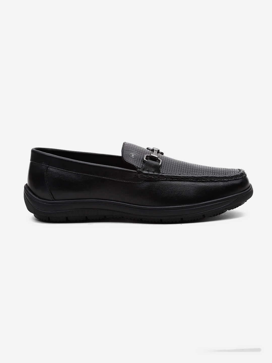 Men Black Comfortable Slip on Leather Loafers