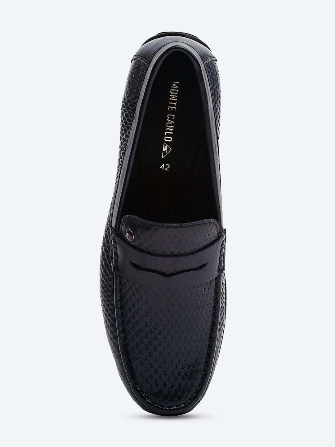 Men Navy Blue Comfortable Slip on Leather Loafers