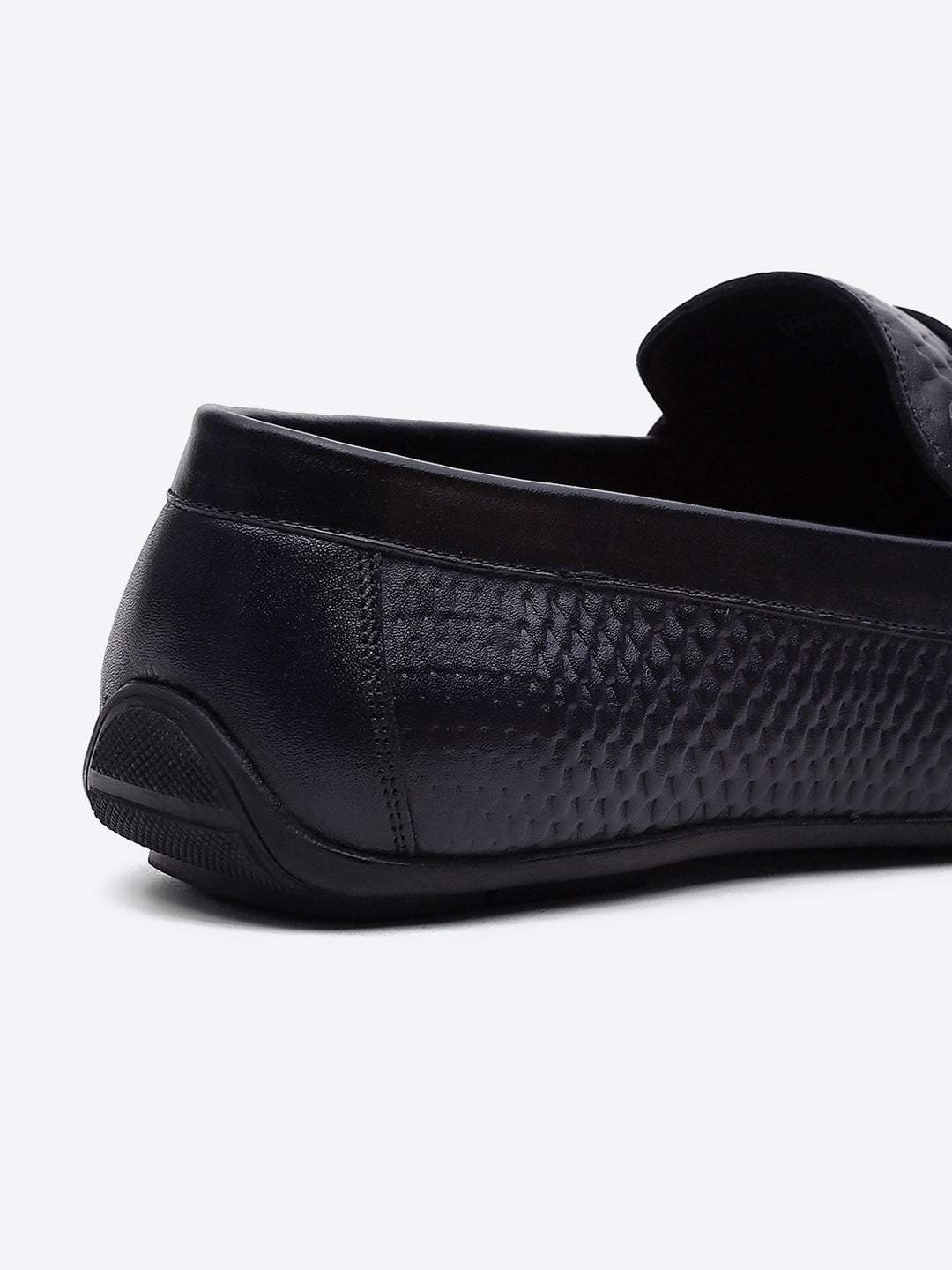 Men Navy Blue Comfortable Slip on Leather Loafers