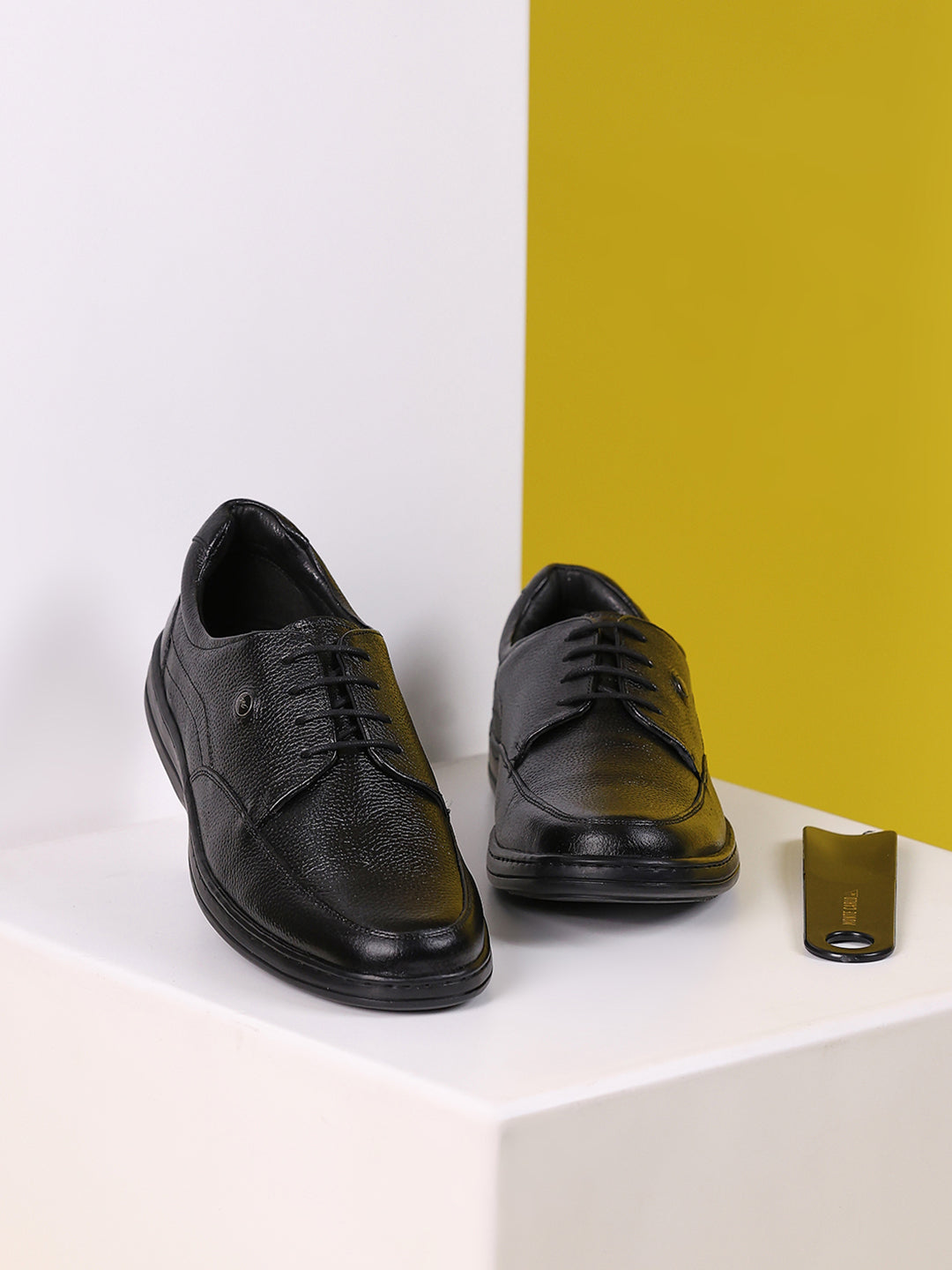 Men Black Lace Up Genuine Leather Formal Shoes